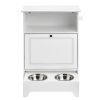 Pet Feeding Station with 2 Stainless Steel Bowls, Elevated Dog Bowls with Storage, Dog Food Storage and Feeder Station with Tilt Out Storage Cabinet