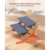 Wood Pet Stairs, 2-Step Dog Stairs for Beds, Sofa & Cars, 110lbs Load Capacity, Floded Flat Design