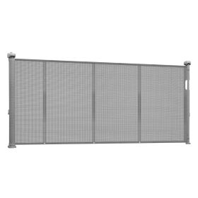 Retractable Baby Gate, 34 inch Tall, Extends up to 110 inch Wide, Retractable Gate for Kids or Pets, Mesh Material, Easy to Install for Indoor Stairs