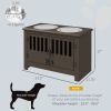 Dog Food Storage Cabinet with Bowls & Dog Feeding Station, Espresso