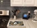 NEW Pit Bull Terrier Fall Kitchen Pumpkins Glass Cutting Board Decorative Tempered Glass Kitchen Cutting and Serving Board Large Size Chopping Board