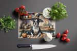 NEW Boston Terrier Fall Kitchen Pumpkins Glass Cutting Board Decorative Tempered Glass Kitchen Cutting and Serving Board Large Size Chopping Board