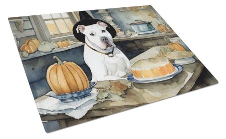 NEW Pit Bull Terrier Fall Kitchen Pumpkins Glass Cutting Board Decorative Tempered Glass Kitchen Cutting and Serving Board Large Size Chopping Board