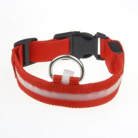 LED Luminous Pet Dog Collar Night (Option: Red Light-XXS)