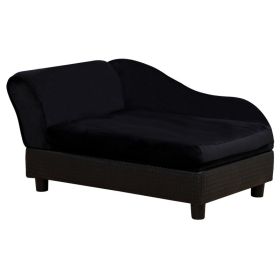 Pet Sofa Bed Couch with Storage, Pet Sofa for Cats and Small Dogs, Black (Option: Black-740x485x165 mm)